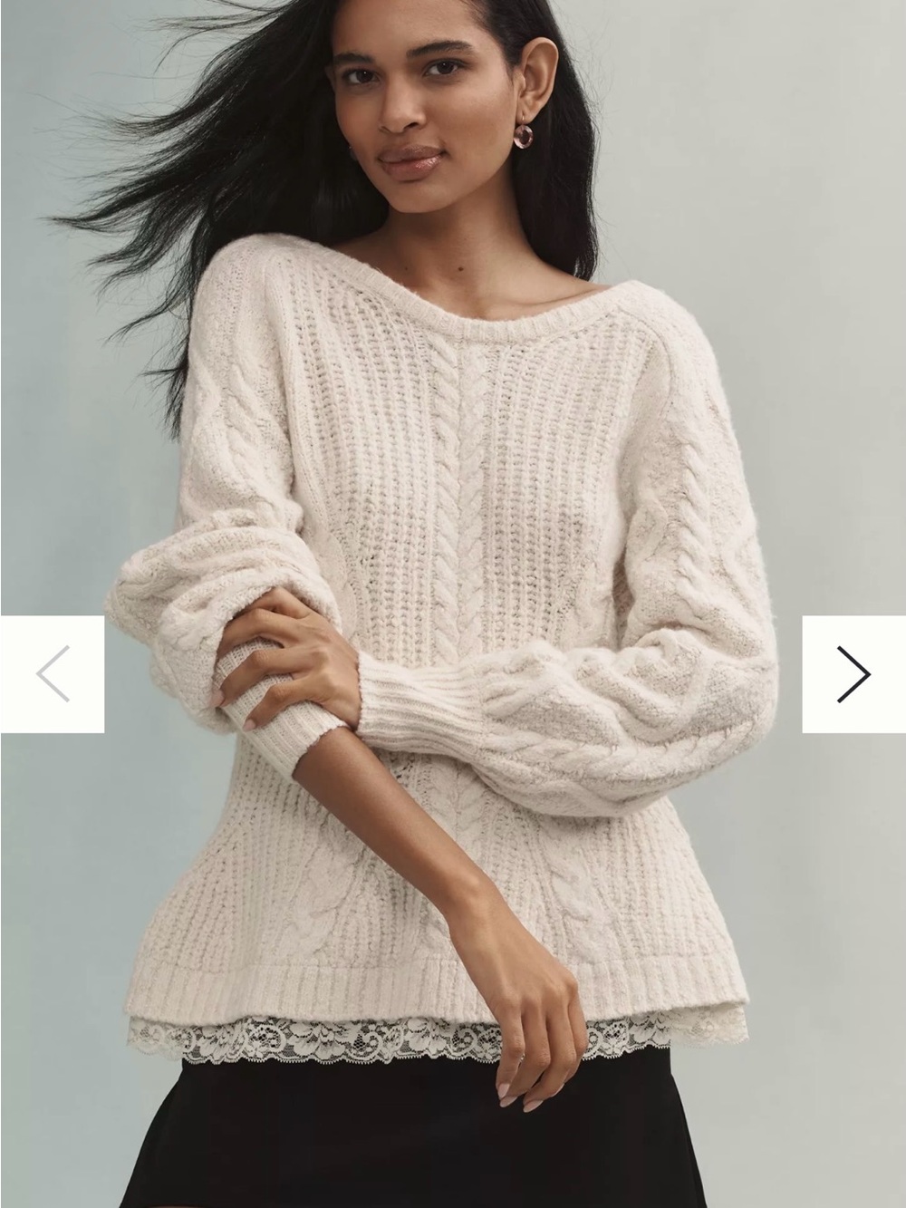 Anthropologie Open-Back Bow-Detail Chunky-Knit Sweater XL - Picture 3 of 11